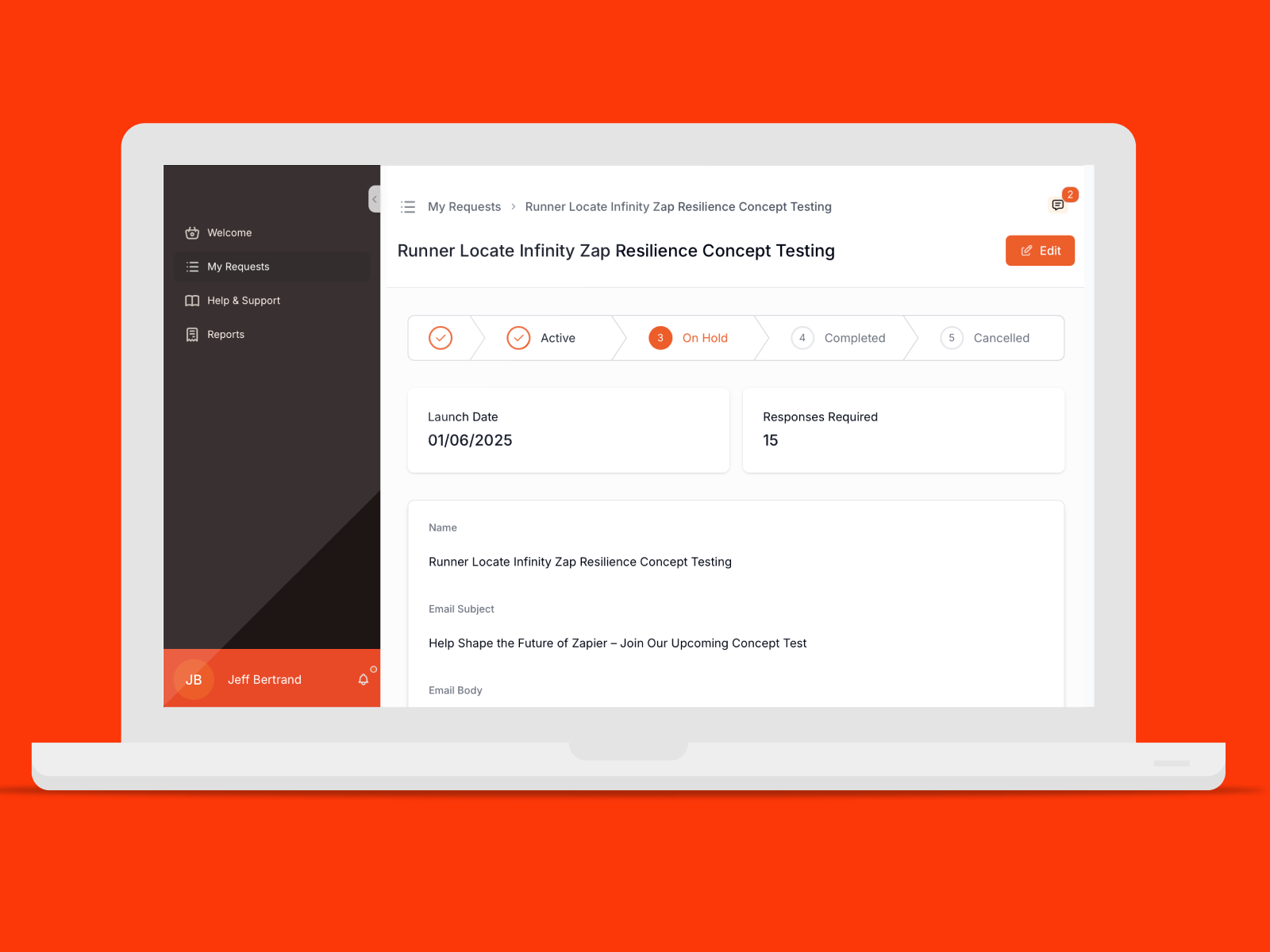 Preview for Internal Customer Engagement Request Portal for Design Researchers…